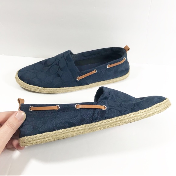 Coach Shoes - Coach Mellow blue logo espadrille slip on flats 9